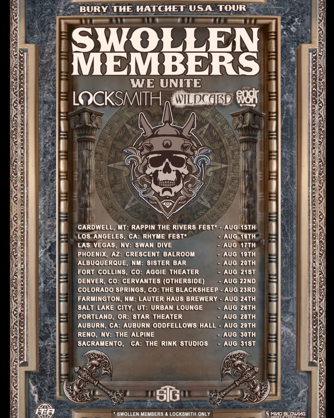 Swollen Members Bury The Hatchet USA Reunion Tour Poster
